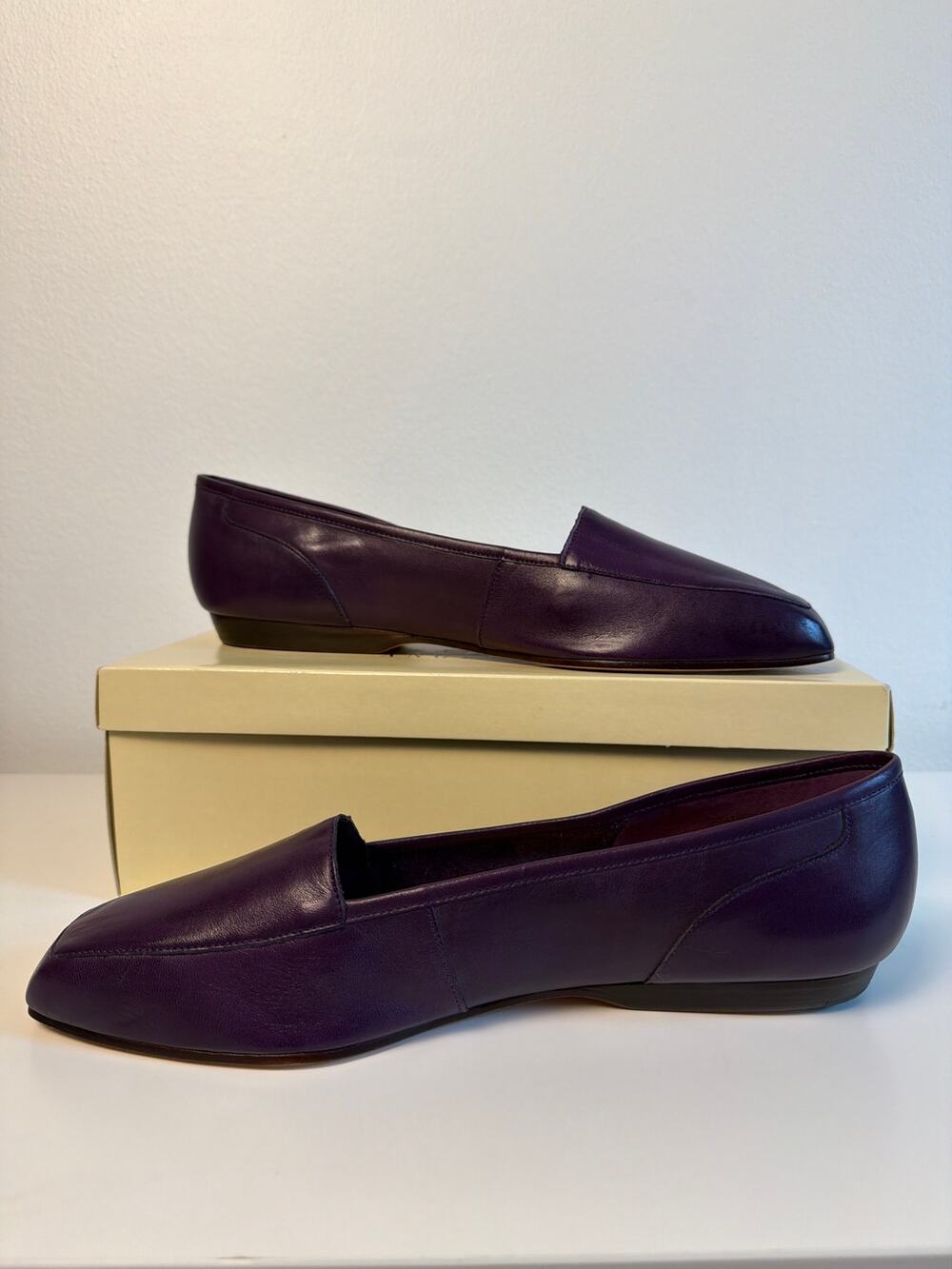 NIB Vtg Enzo Angiolini Plum Purple Leather Loafers | Made in Brazil | Size 11 M